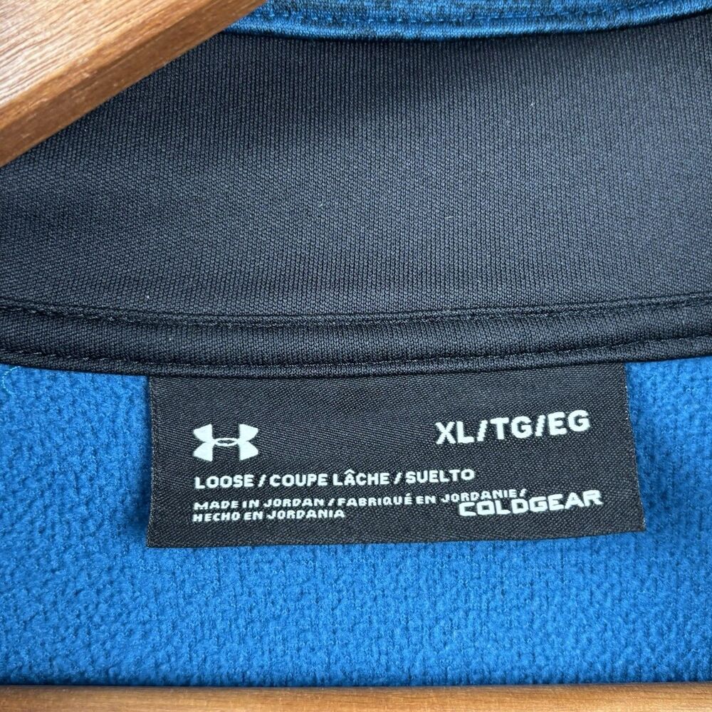 Under Armour 1/4 Zip Pullover Turquoise Blue Men’s XL Cuffs & Open Hem - Picture 3 of 6